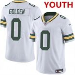 Youth Green Bay Packers #0 matthew golden white 2025 vapor untouchable limited stitched football jersey Youth Green Bay Packers #0 matthew golden white 2025 vapor untouchable limited stitched football jersey