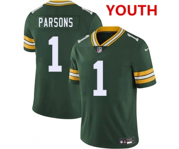 Youth Green Bay Packers #1 Micah Parsons Green 2025 Vapor Untouchable Limited Football Stitched Jersey