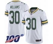Youth Green Bay Packers #30 Jamaal Williams White Vapor Untouchable Limited Player 100th Season Football Jersey