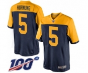 Youth Green Bay Packers #5 Paul Hornung Limited Navy Blue Alternate 100th Season Football Jersey