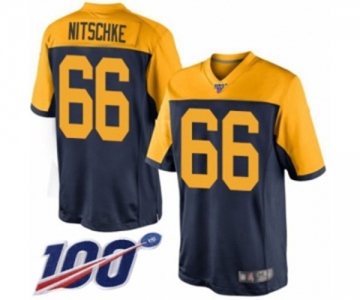 Youth Green Bay Packers #66 Ray Nitschke Limited Navy Blue Alternate 100th Season Football Jersey