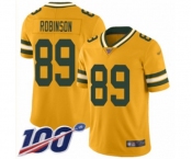 Youth Green Bay Packers #89 Dave Robinson Limited Gold Inverted Legend 100th Season Football Jersey