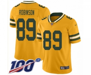 Youth Green Bay Packers #89 Dave Robinson Limited Gold Inverted Legend 100th Season Football Jersey