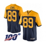 Youth Green Bay Packers #89 Marcedes Lewis Limited Navy Blue Alternate 100th Season Football Jersey