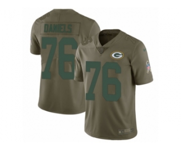 Youth Nike Green Bay Packers #76 Mike Daniels Limited Olive 2017 Salute to Service NFL Jersey