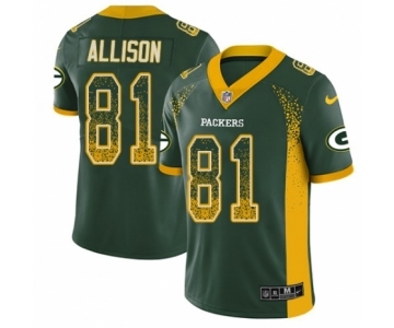Youth Nike Green Bay Packers #81 Geronimo Allison Limited Green Rush Drift Fashion NFL Jersey