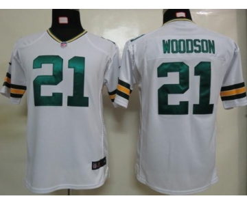 nike youth nfl jerseys green bay packers #21 woodson white[nike]
