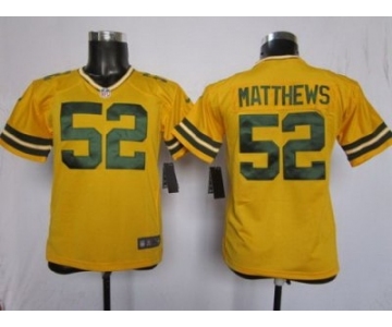 nike youth nfl jerseys green bay packers #52 matthews yellow[nike]