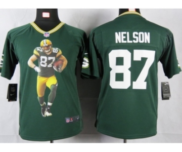 nike youth nfl jerseys green bay packers #87 nelson green[portrait fashion]