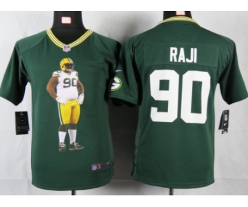 nike youth nfl jerseys green bay packers #90 raji green[portrait fashion]