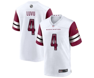 Mens Washington Commanders #4 Frankie Luvu Nike White Away Vapor Limited Jersey