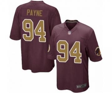 Men's Washington Redskins #94 Da'Ron Payne Game Burgundy Red Gold Number Alternate 80TH Anniversary Football Jersey