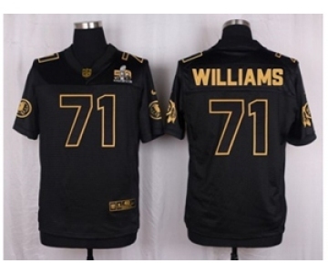 Nike Washington Redskins #71 Trent Williams Black Pro Line Gold Collection Jersey(Elite)