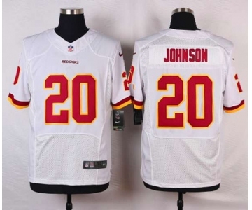 nike nfl jerseys washington redskins #20 johnson white[Elite]