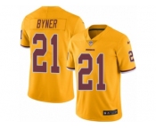 Men Nike Washington Redskins #21 Earnest Byner Limited Gold Rush Vapor Untouchable NFL Jersey