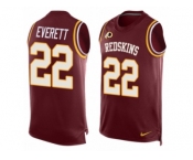 Men Nike Washington Redskins #22 Deshazor Everett Limited Red Player Name & Number Tank Top NFL Jersey