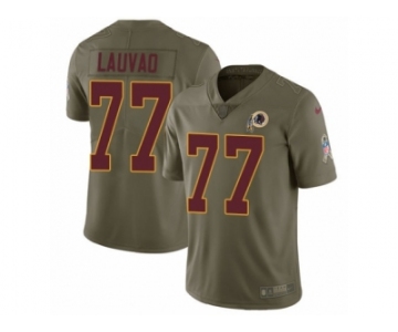 Men Nike Washington Redskins #77 Shawn Lauvao Limited Olive 2017 Salute to Service NFL Jersey