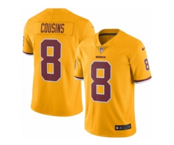 Men Nike Washington Redskins #8 Kirk Cousins Limited Gold Rush Vapor Untouchable NFL Jersey