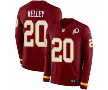 Men's Nike Washington Redskins #20 Rob Kelley Limited Burgundy Therma Long Sleeve NFL Jersey