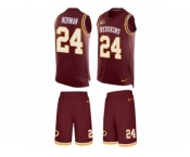 Men's Nike Washington Redskins #24 Josh Norman Limited Burgundy Red Tank Top Suit NFL Jersey