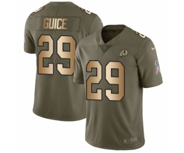Men's Nike Washington Redskins #29 Derrius Guice Limited Olive Gold 2017 Salute to Service NFL Jersey