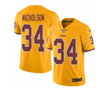 Men's Nike Washington Redskins #34 Montae Nicholson Limited Gold Rush NFL Jersey