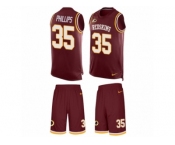 Men's Nike Washington Redskins #35 Dashaun Phillips Limited Burgundy Red Tank Top Suit NFL Jersey