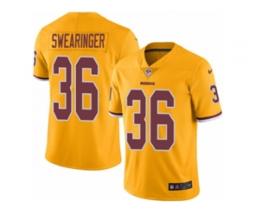 Men's Nike Washington Redskins #36 D.J. Swearinger Limited Gold Rush NFL Jersey