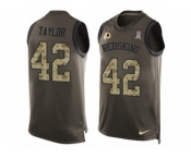 Men's Nike Washington Redskins #42 Charley Taylor Limited Green Salute to Service Tank Top NFL Jersey