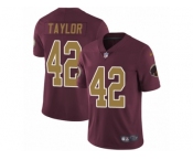 Men's Nike Washington Redskins #42 Charley Taylor Vapor Untouchable Limited Burgundy Red Gold Number Alternate 80TH Anniversary NFL Jersey