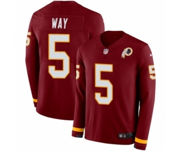 Men's Nike Washington Redskins #5 Tress Way Limited Burgundy Therma Long Sleeve NFL Jersey