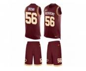 Men's Nike Washington Redskins #56 Zach Brown Limited Burgundy Red Tank Top Suit NFL Jersey