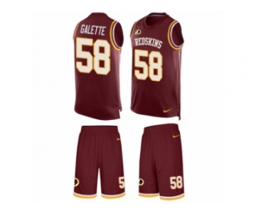 Men's Nike Washington Redskins #58 Junior Galette Limited Burgundy Red Tank Top Suit NFL Jersey