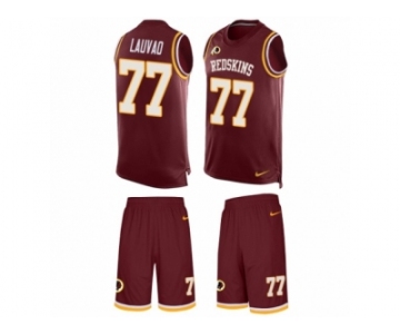 Men's Nike Washington Redskins #77 Shawn Lauvao Limited Burgundy Red Tank Top Suit NFL Jersey