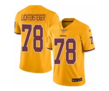 Men's Nike Washington Redskins #78 Kory Lichtensteiger Limited Gold Rush NFL Jersey