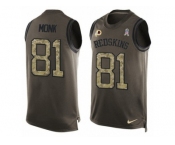 Men's Nike Washington Redskins #81 Art Monk Limited Green Salute to Service Tank Top NFL Jersey