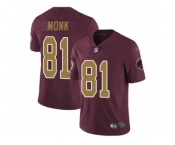 Men's Nike Washington Redskins #81 Art Monk Vapor Untouchable Limited Burgundy Red Gold Number Alternate 80TH Anniversary NFL Jersey