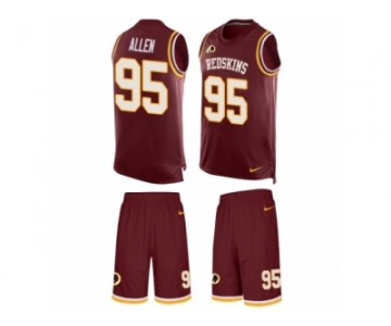 Men's Nike Washington Redskins #95 Jonathan Allen Limited Burgundy Red Tank Top Suit NFL Jersey