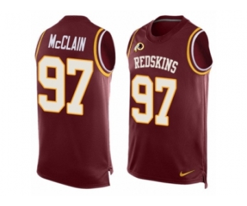 Men's Nike Washington Redskins #97 Terrell McClain Limited Red Player Name & Number Tank Top NFL Jersey