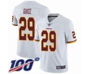 Men's Washington Redskins #29 Derrius Guice White Vapor Untouchable Limited Player 100th Season Football Jersey