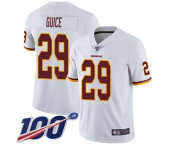 Men's Washington Redskins #29 Derrius Guice White Vapor Untouchable Limited Player 100th Season Football Jersey