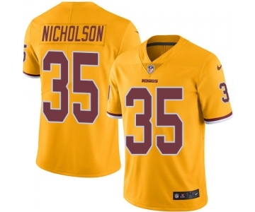 Men's Washington Redskins #34 Montae Nicholson Limited Gold Rush Vapor Untouchable Football Jersey