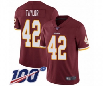 Men's Washington Redskins #42 Charley Taylor Burgundy Red Team Color Vapor Untouchable Limited Player 100th Season Football Jersey