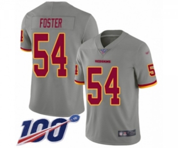 Men's Washington Redskins #54 Mason Foster Limited Gray Inverted Legend 100th Season Football Jersey