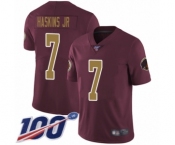 Men's Washington Redskins #7 Dwayne Haskins Burgundy Red Gold Number Alternate 80TH Anniversary Vapor Untouchable Limited Player 100th Season Jersey