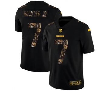 Men's Washington Redskins #7 Dwayne Haskins Jr Black Flocked Lightning Vapor Limited Football Jersey