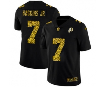 Men's Washington Redskins #7 Dwayne Haskins Jr Black Leopard Print Fashion Vapor Limited Football Jersey