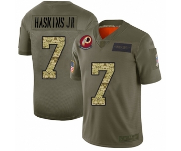 Men's Washington Redskins #7 Dwayne Haskins Limited Olive Camo 2019 Salute to Service Football Jersey