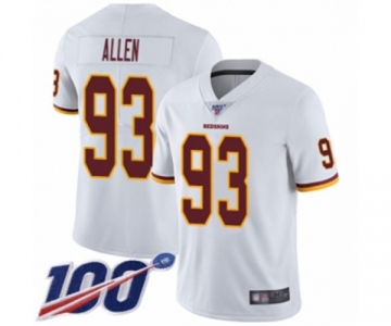 Men's Washington Redskins #93 Jonathan Allen White Vapor Untouchable Limited Player 100th Season Football Jersey