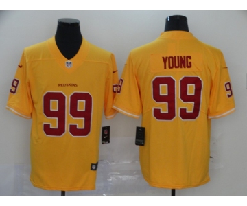Men's Washington Redskins #99 Chase Young Limited Gold Rush Vapor Untouchable Football Jersey